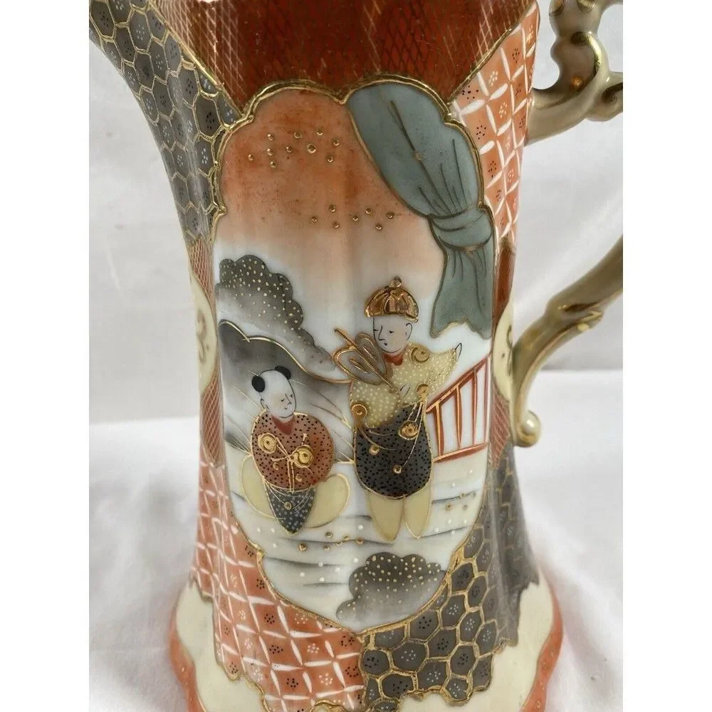 Vintage Japanese Kutani Hand Painted Chocolate Pot Japanese Geisha Tea Pot #623